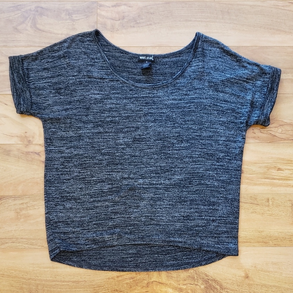 WET SEAL space dye Boat Neck short sleeve tunic S